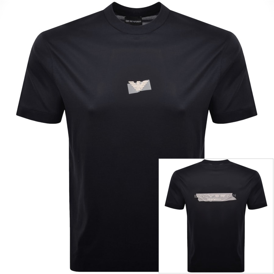 Emporio Armani Logo T Shirt Navy | Mainline Menswear x